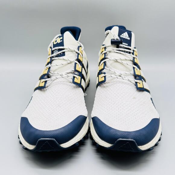 Adidas Shoes Mens 14 White Navy Ultra Boost Georgia Tech Limited Edition Sneaker - Picture 3 of 12